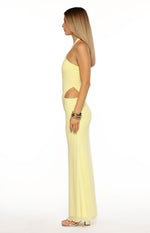 Stella Yellow Halter Cut Out Maxi Dress Image