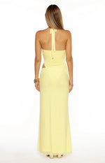 Stella Yellow Halter Cut Out Maxi Dress