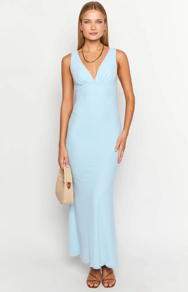 Sunflower Light Blue Mesh Maxi Dress | Beginning Boutique US Sunflower Light Blue Mesh Maxi Dress | Beginning Boutique US