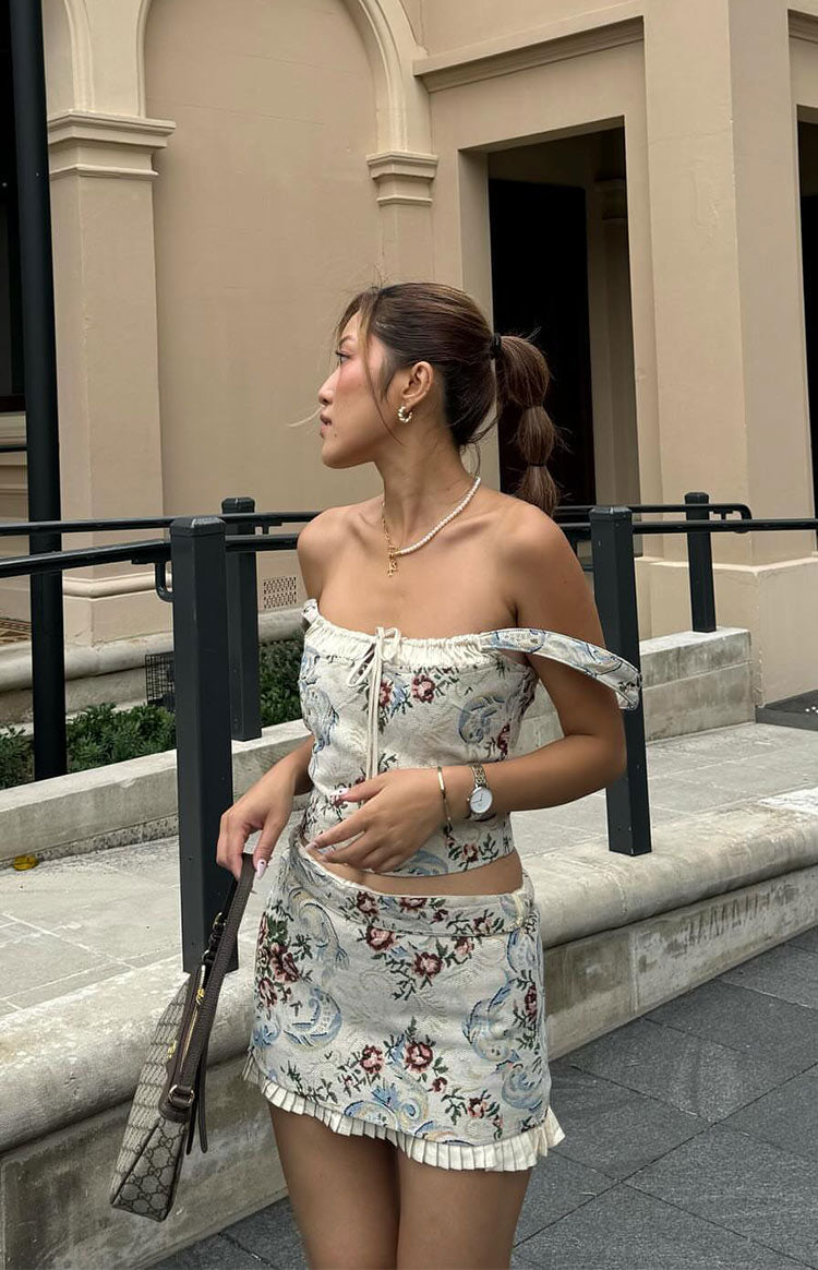 Till Forever Beige Tapestry Top - 18 | Beginning Boutique Exclusive