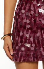 Tether Purple Sequin Strapless Party Mini Dress