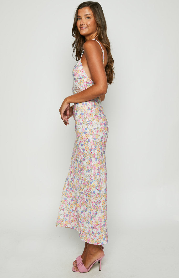 The Exclusive White Floral Lace Maxi Dress Image