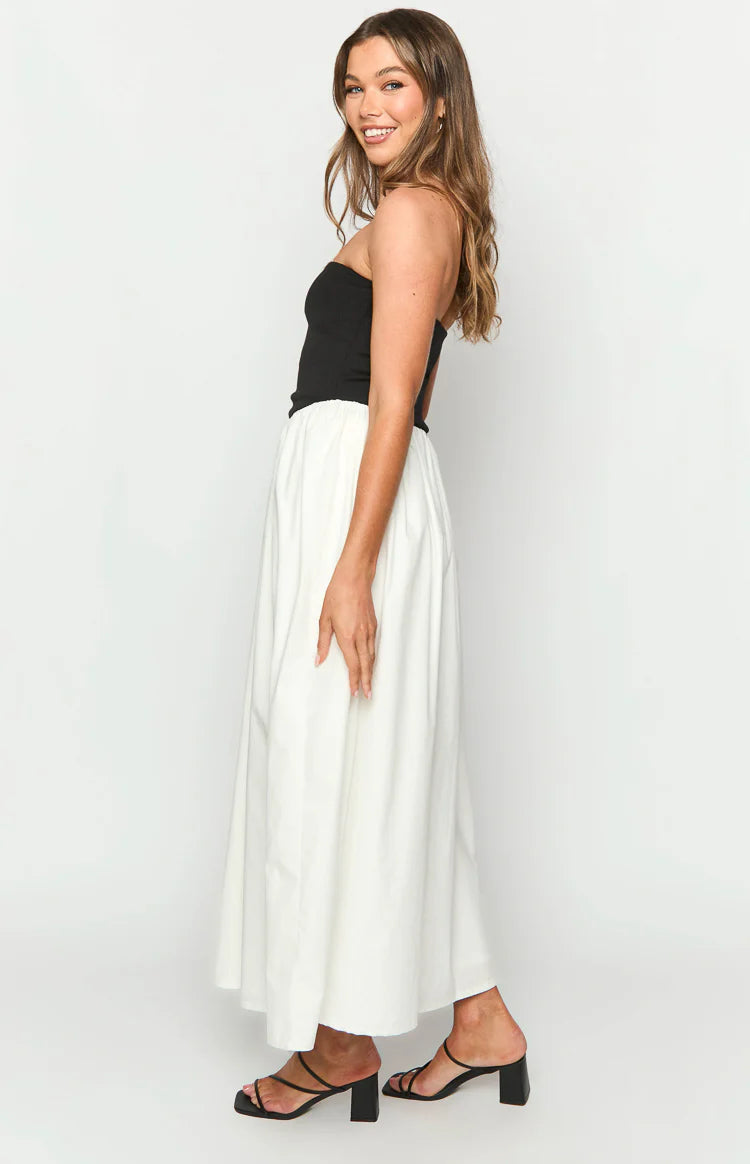 Wakerley Black Contrast Strapless Maxi Dress - 4 | Beginning Boutique Exclusive Wakerley Black Contrast Strapless Maxi Dress - 4 | Beginning Boutique Exclusive