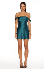 Zoella Teal Off The Shoulder Mini Dress Image