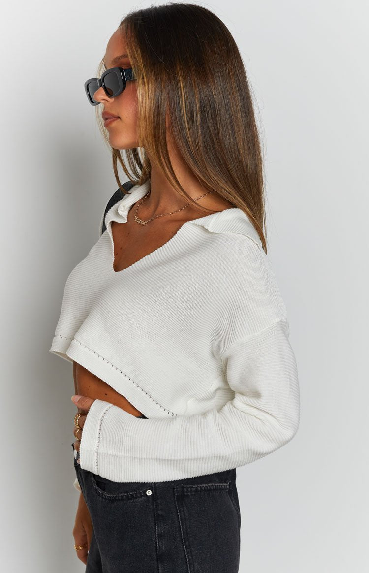 Natalie Knitted Top White Image