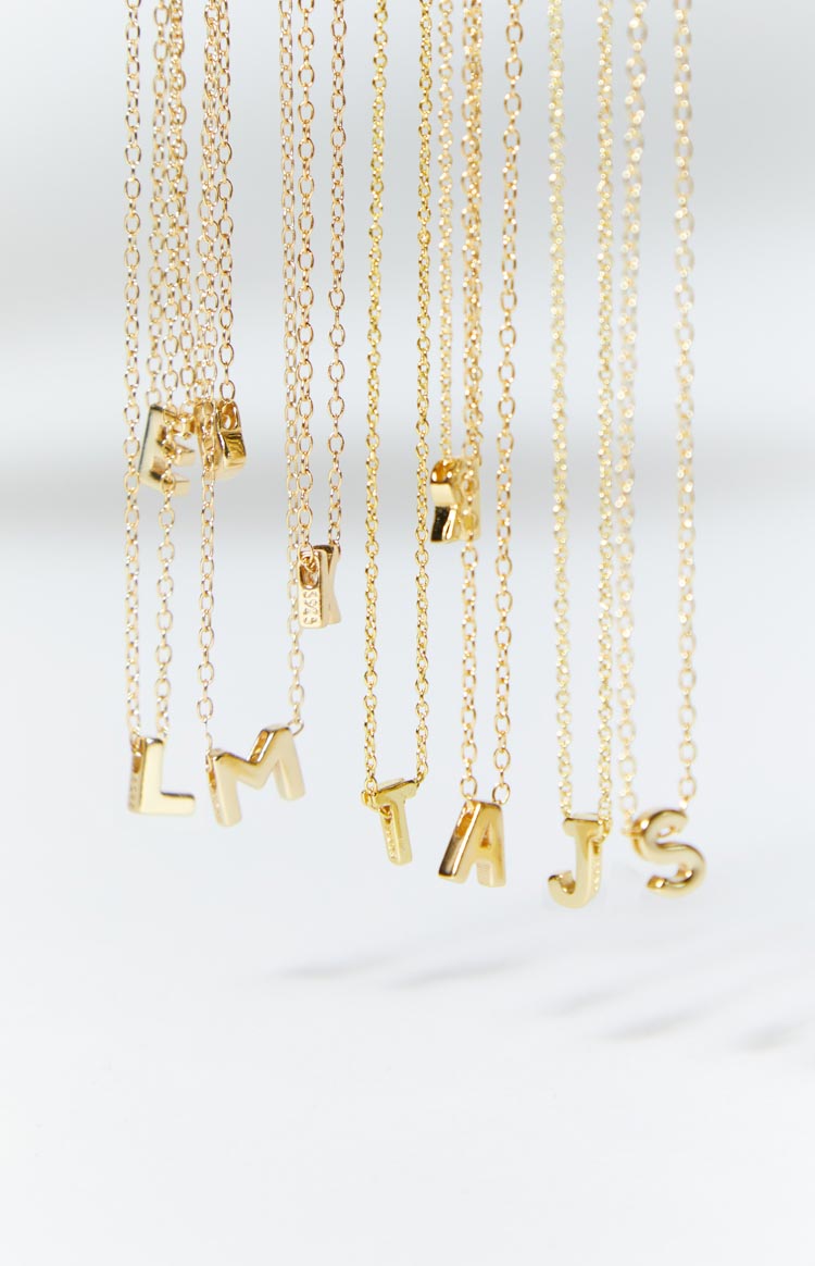 18k Letter Gold Necklace Image
