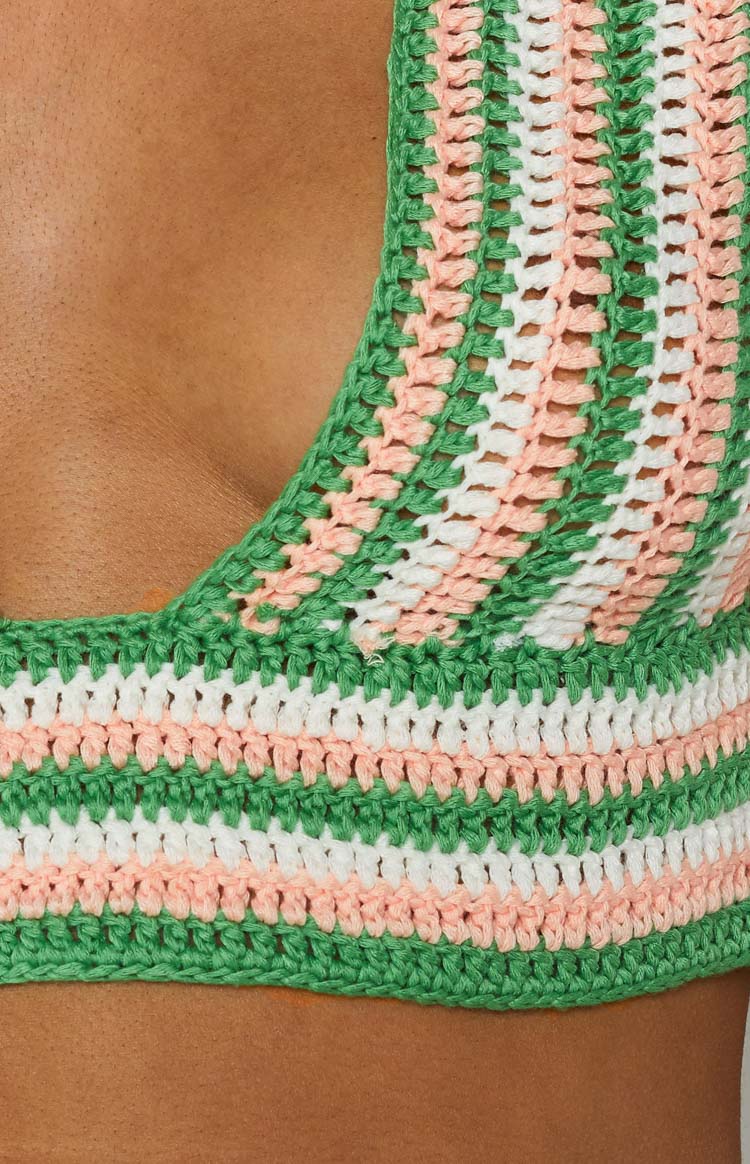 Alma Crochet Crop Top Green Image