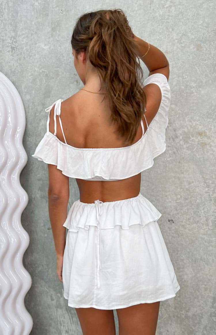 Alyssa White Ruffle Mini Dress Image