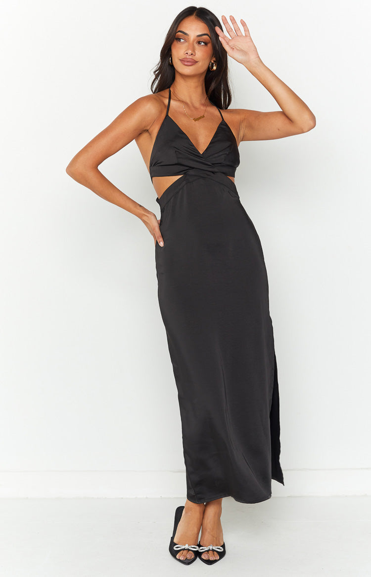 Amani Black Cut Out Maxi Dress – Beginning Boutique US