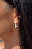 Amari Silver Stainless Steel Hoop Earrings Image