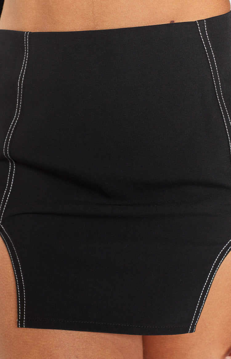 Amaya Black Contrast Mini Skirt Image