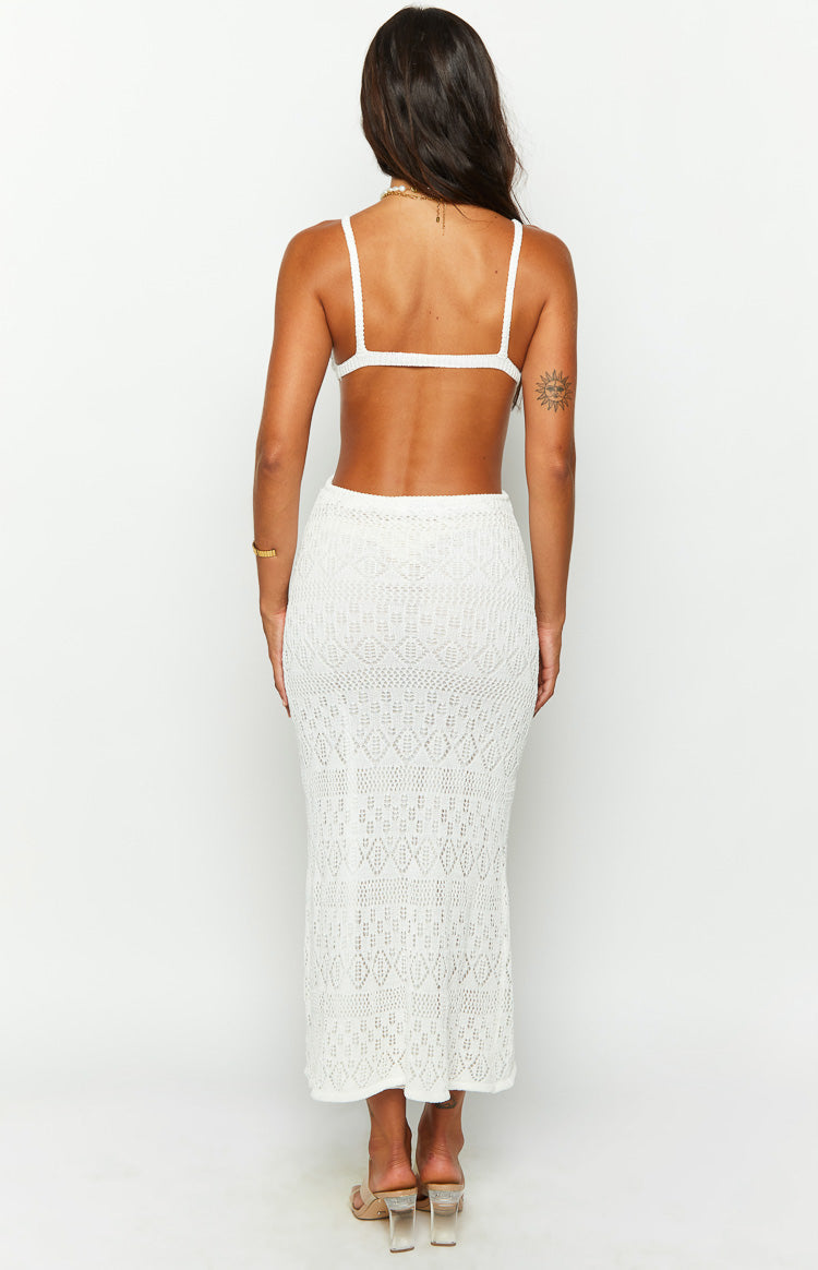 Annalise White Crochet Maxi Dress Image