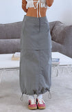 Astin Grey Cargo Midi Skirt Image