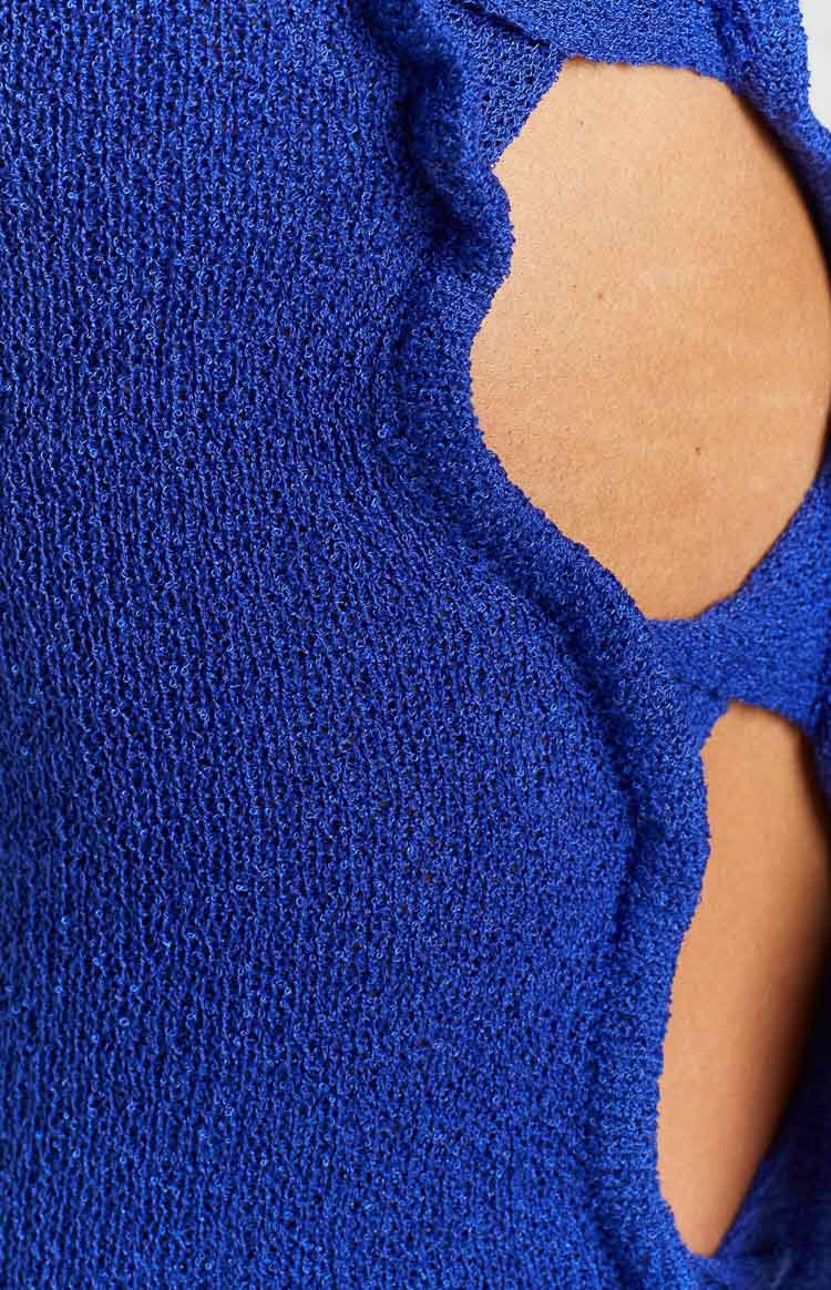Athena Blue Strapless Side Cut Out Mini Dress Image