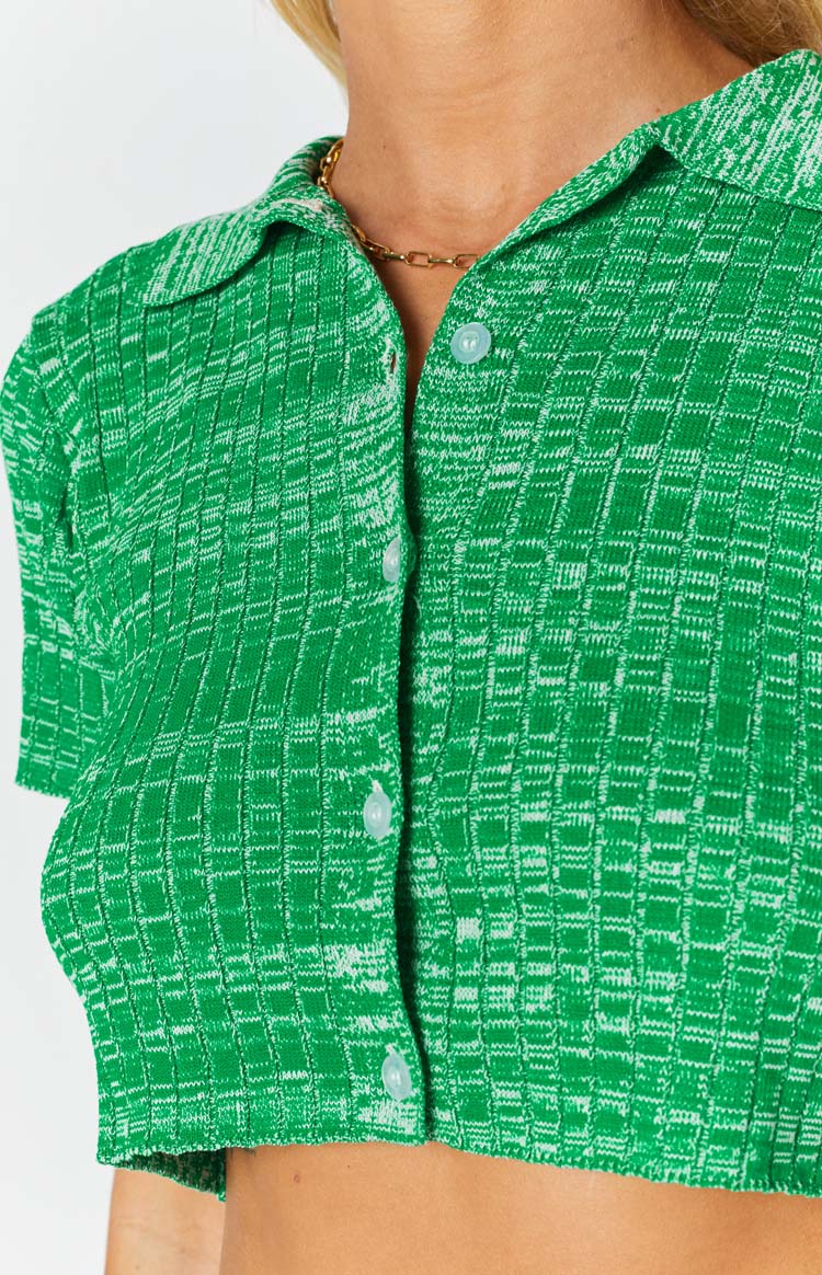 Beth Knit Polo Green Image