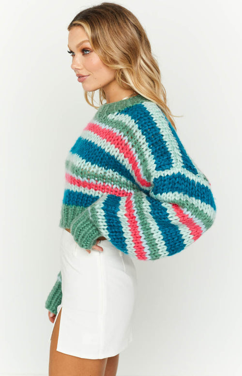 Belmont Multi Stripe Sweater – Beginning Boutique US