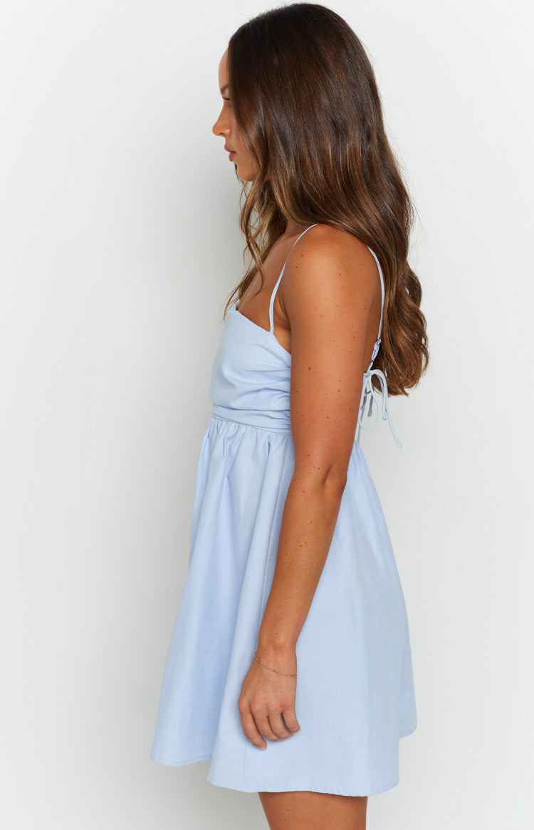 Bodie Blue Babydoll Mini Dress Image