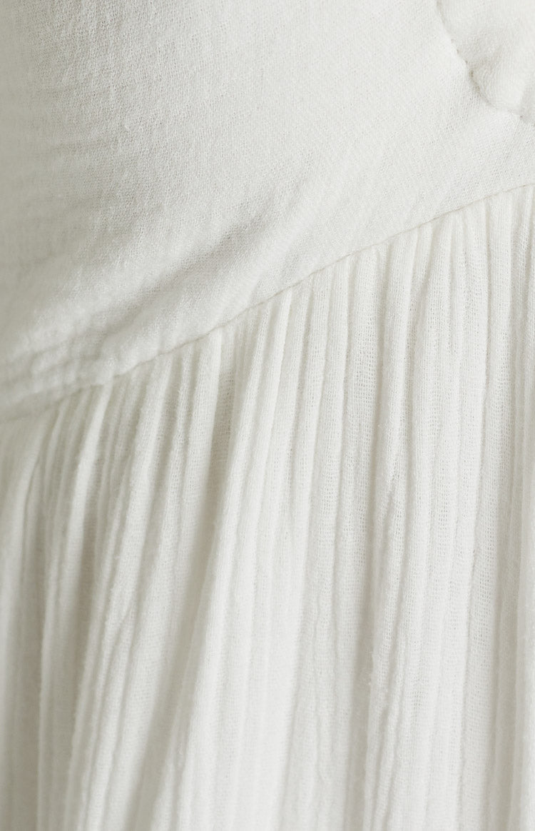 Breezi White Tiered Maxi Dress Image