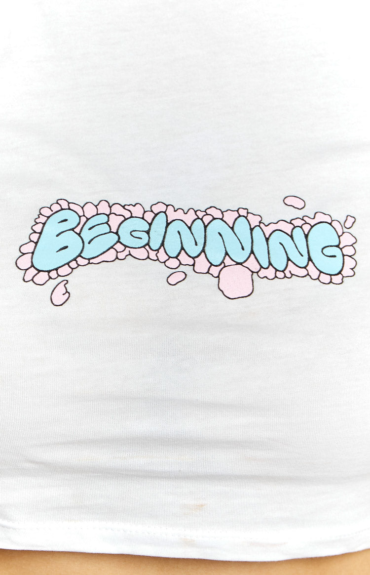 Bubble Beginning White Printed Baby Tee Image