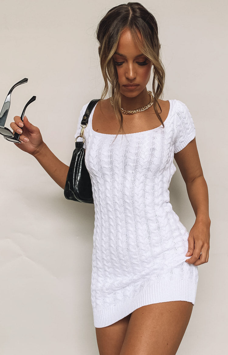 Cable Mini Dress White Image