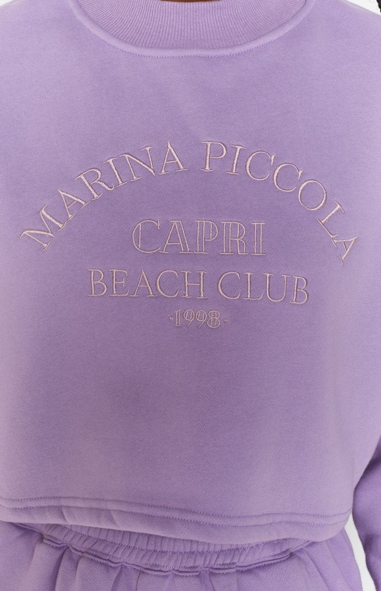 Capri Beach Cropped Crew Lilac Image