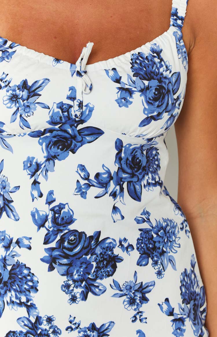 Clea Blue Floral Mini Dress Image