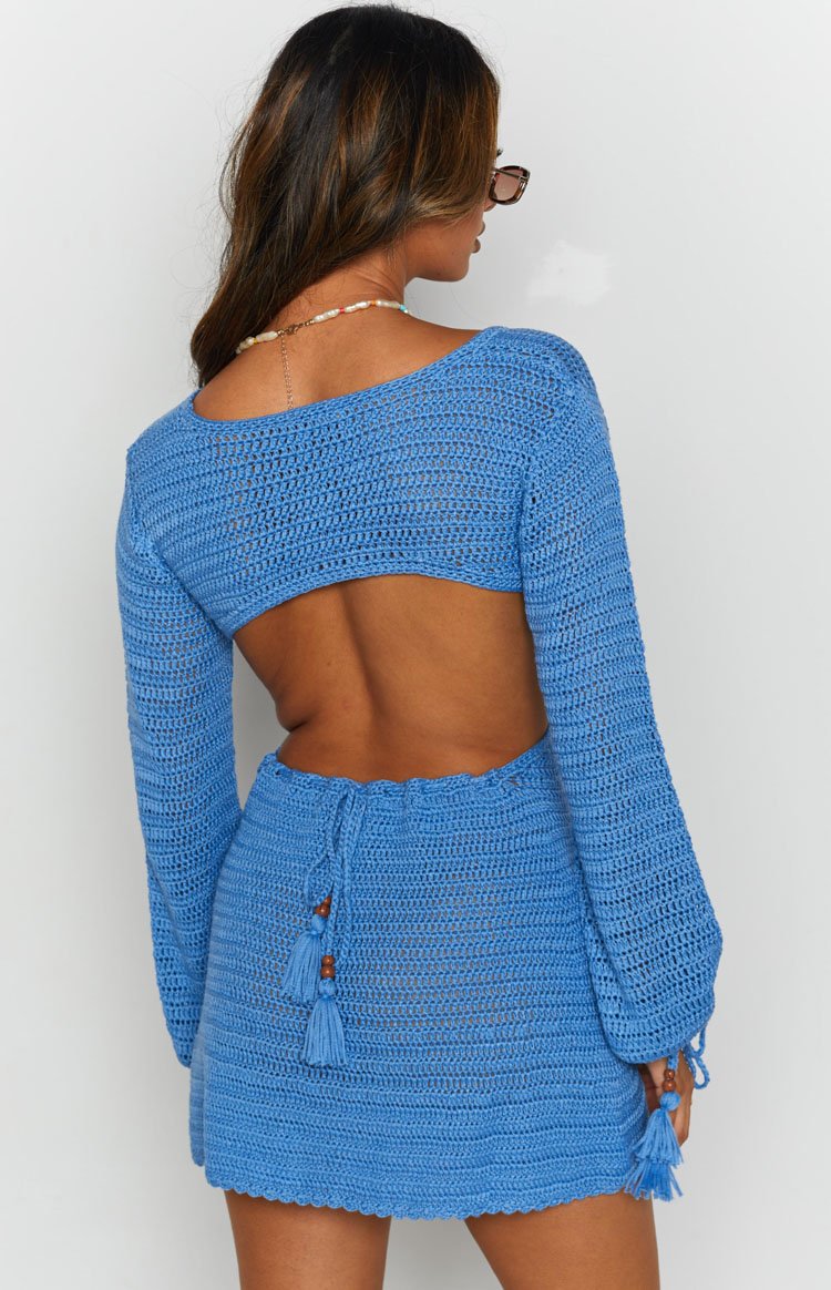 Cleo Crochet Dress Blue Image