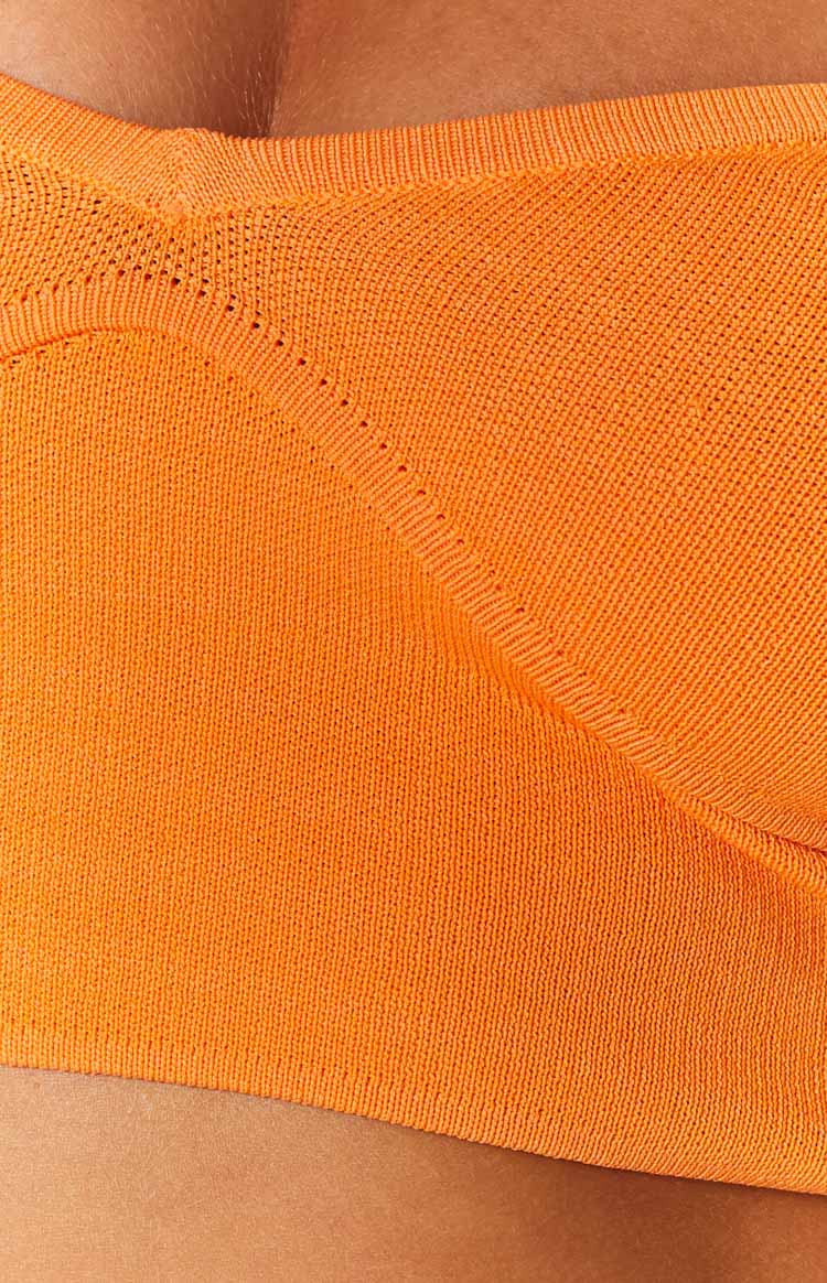 Clover Orange Knit Corset Top Image