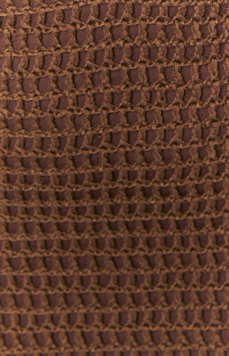 Donovan Brown Crochet Mini Dress Image
