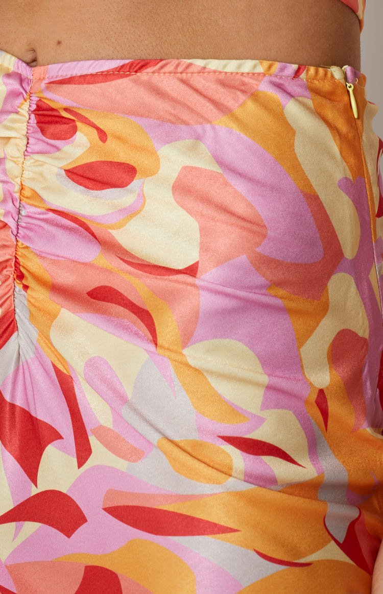 Ferla Orange Multi Printed Skirt Image