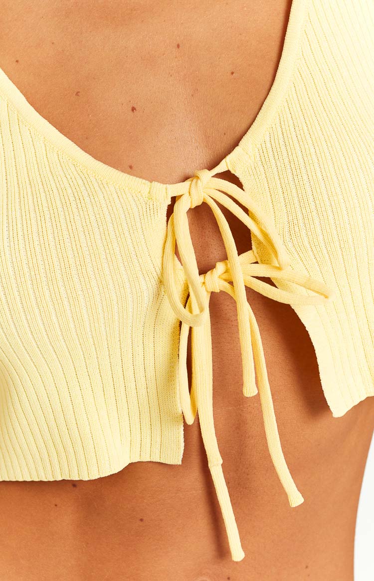 Fleur Yellow Tie Crop Top Image