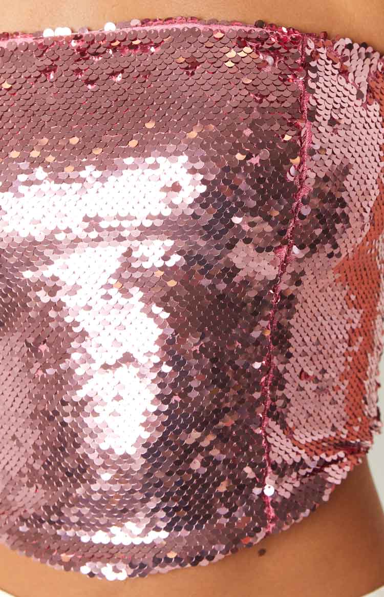 Glitz Pink Sequin Corset Top Image