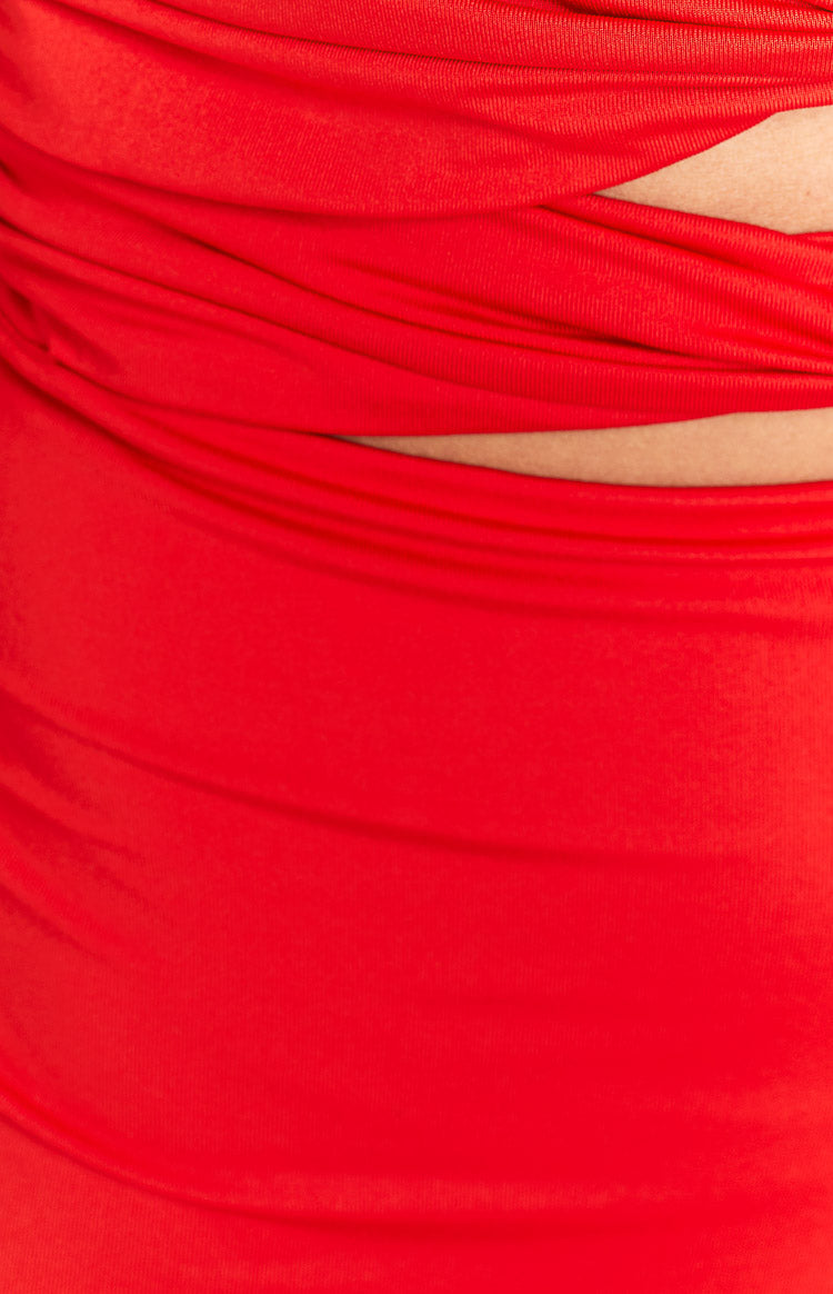 Harpur Red Cut Out Midi Dress Image