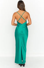 Hermitude Emerald Satin Maxi Formal Dress – Beginning Boutique US