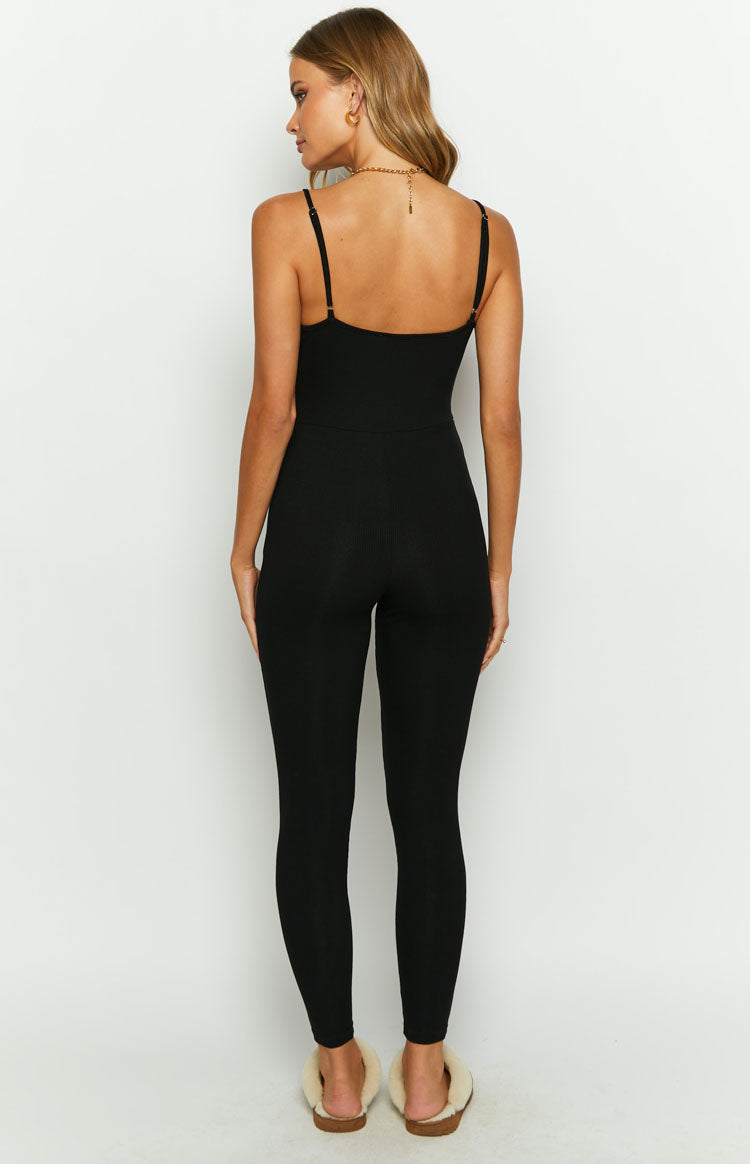Jenner Black Rib Jumpsuit – Beginning Boutique US