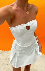 Karlee White Buckle Strapless Top Image