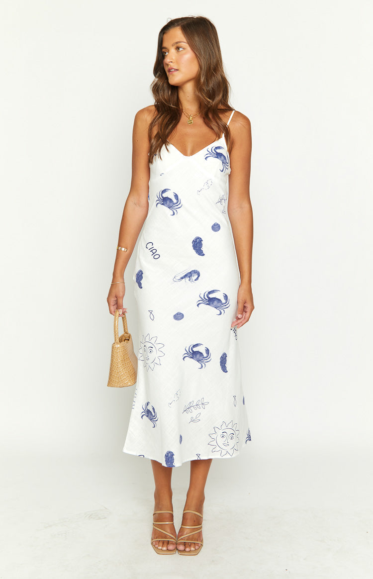Kendal Blue Print Midi Dress Image