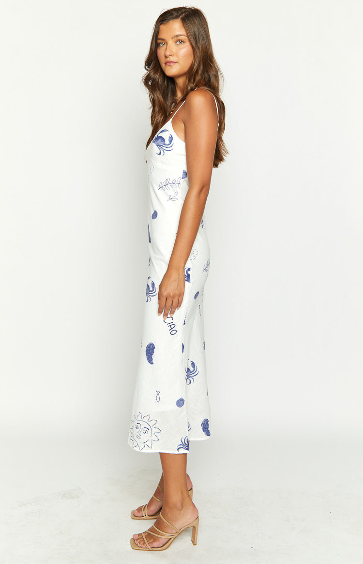 Kendal Blue Print Midi Dress Image