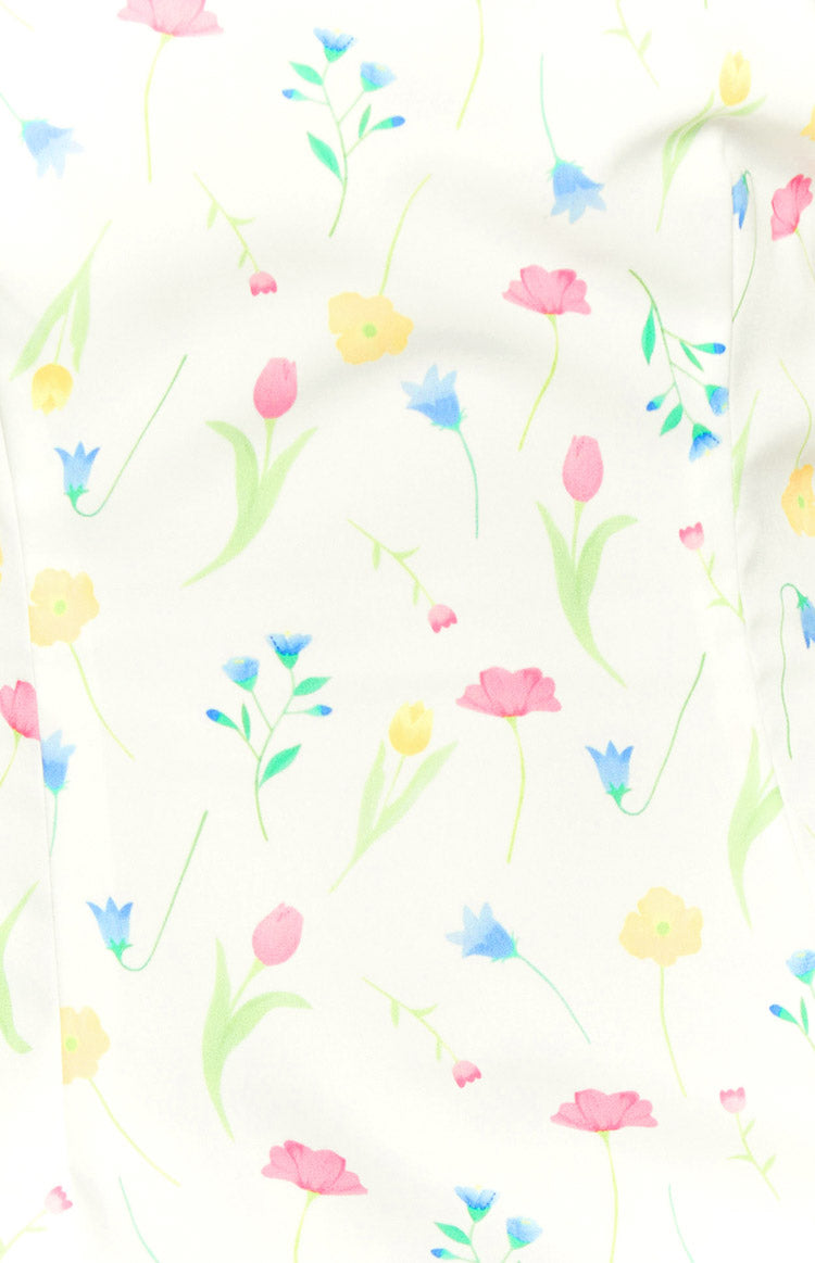Kierra White Floral Mini Skirt Image