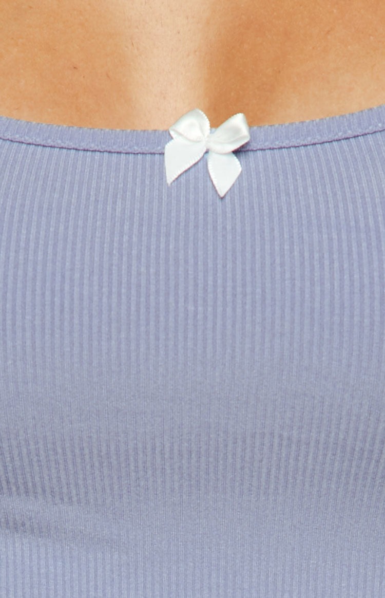 Kya Blue White Bow Mini Dress Image
