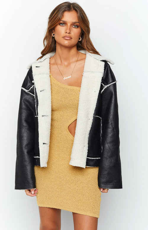 Lewis Black Fur Detail Jacket – Beginning Boutique US