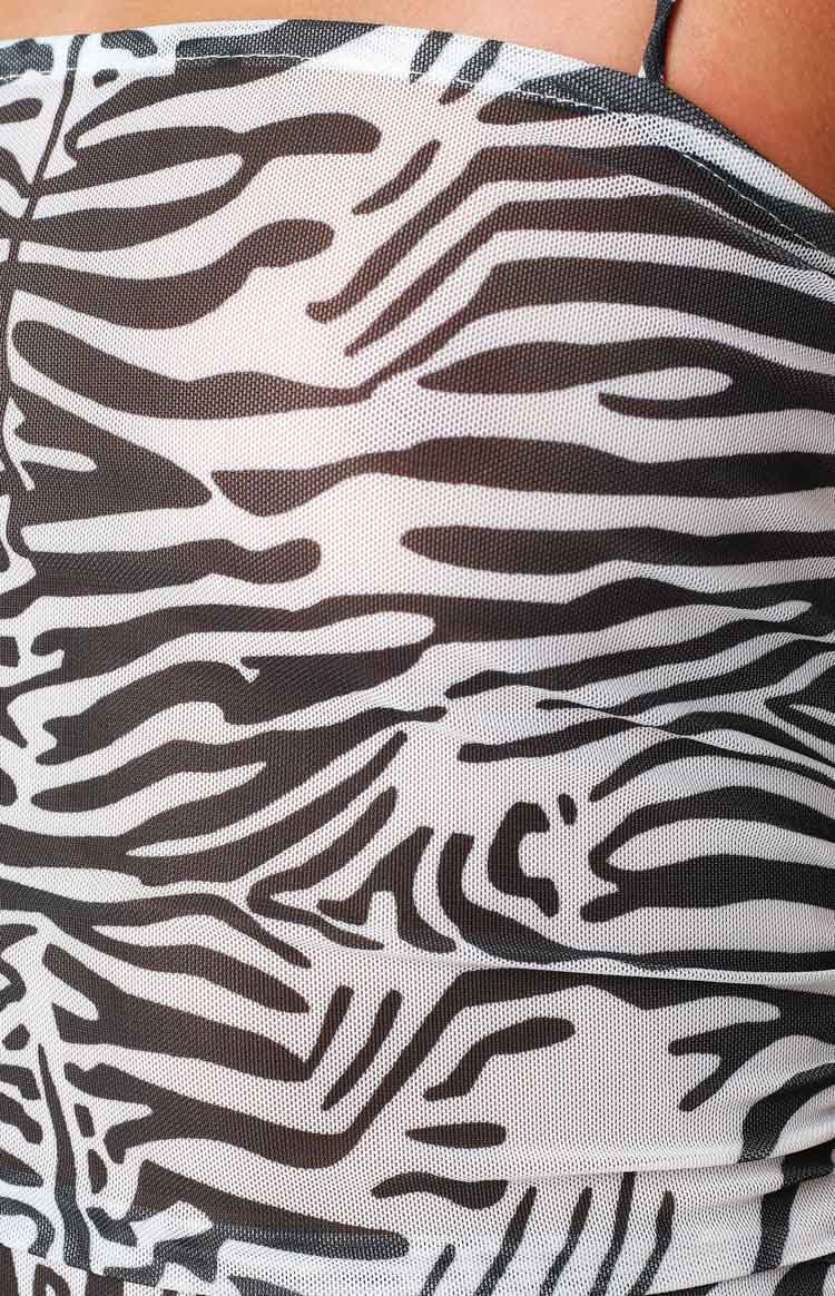 Lioness La Mer Mesh Mini Dress Zebra Image