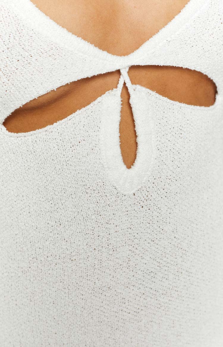 Lotus White Knit Maxi Dress Image