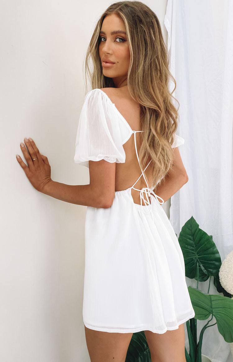 Margot Puff Sleeve Dress White Image