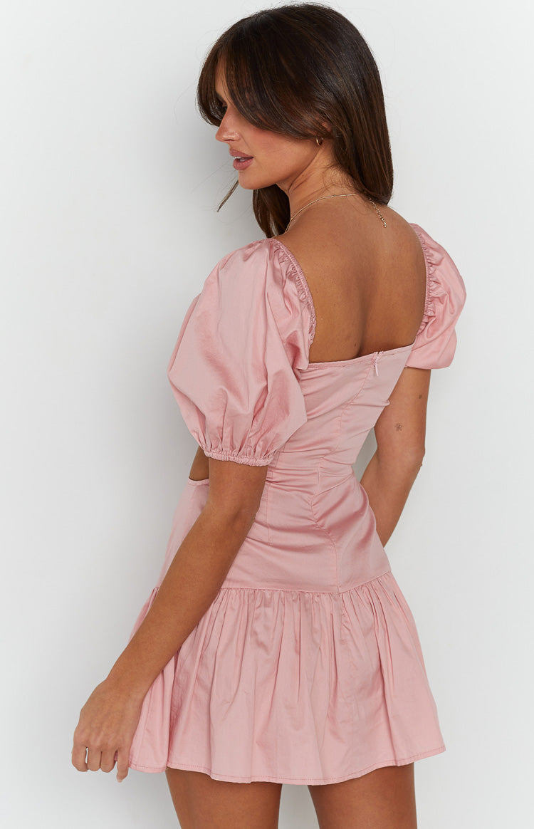 Melea Pink Puff Sleeve Mini Dress Image
