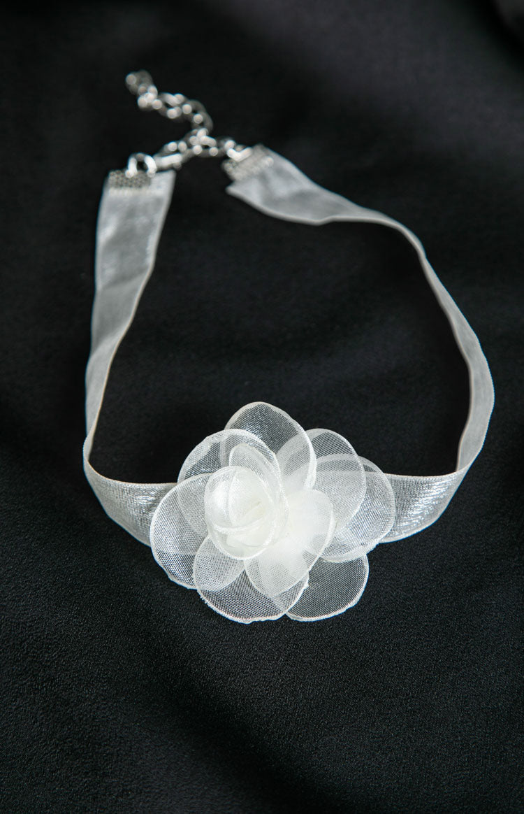 Nights Out Cream Flower Choker Image