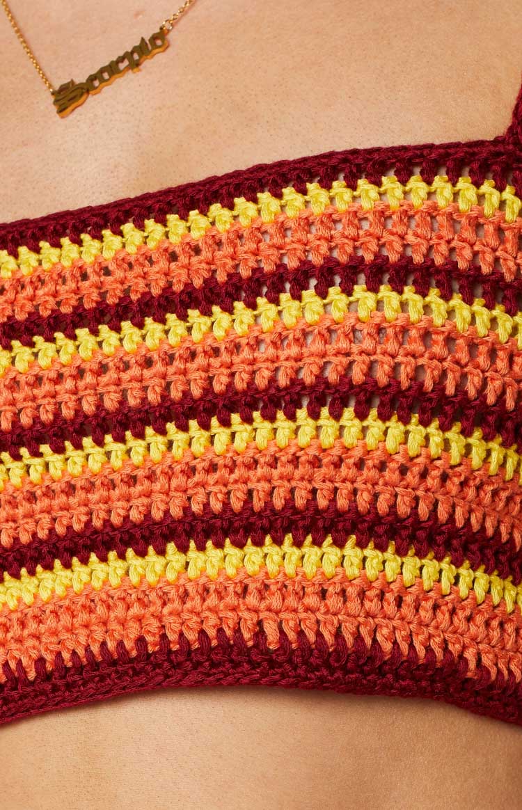 Nova Orange Crochet Top Image
