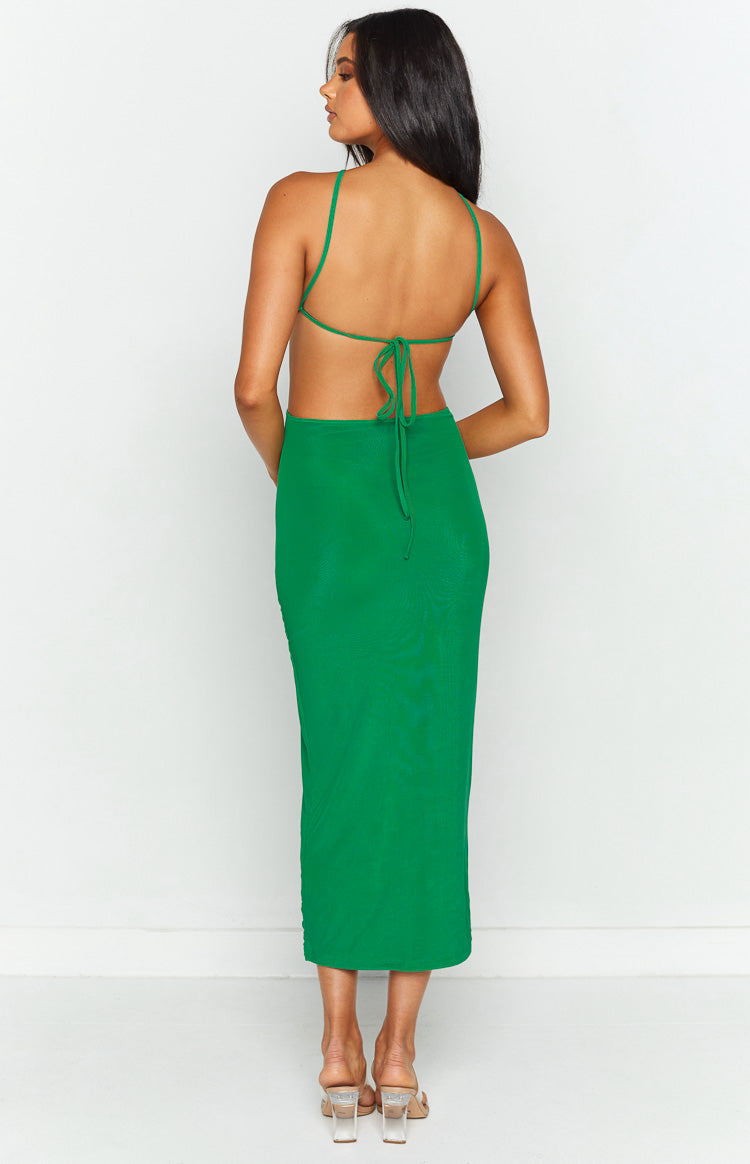 Nyla Green Cut Out Halter Midi Dress Image