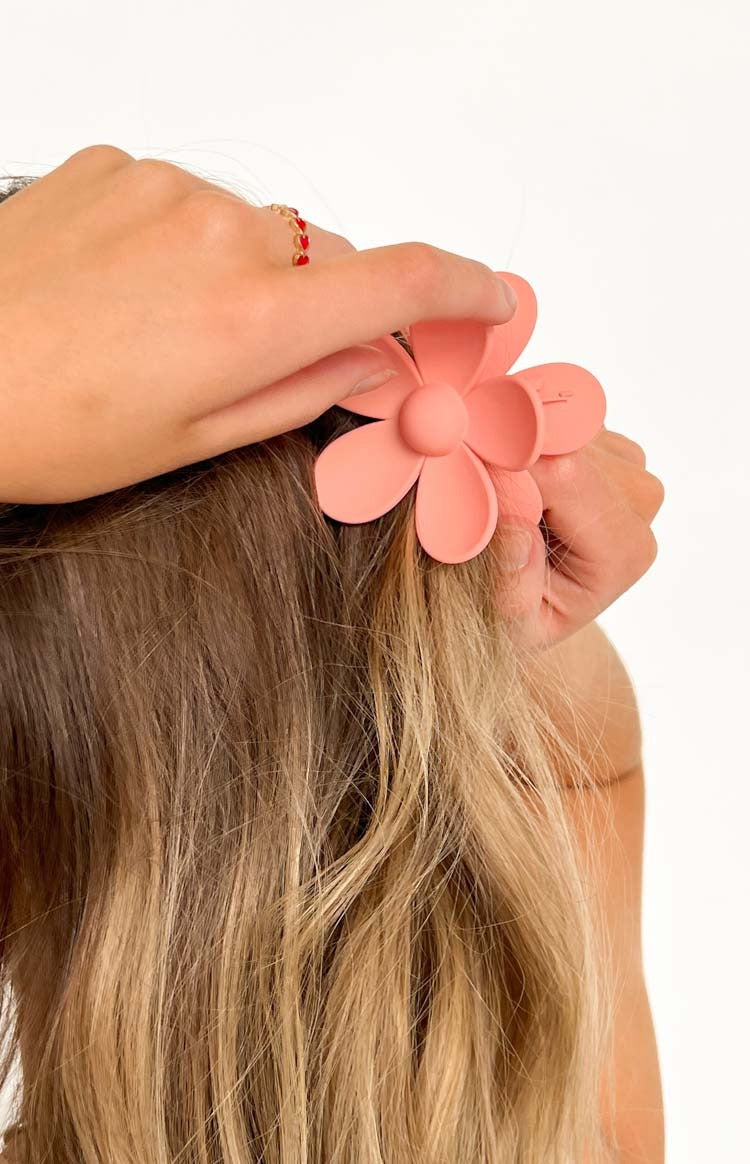 Posie Pink Flower Claw Clip Image