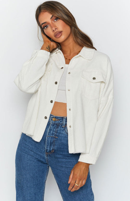Rayna Cord Jacket Cream Beginning Boutique US